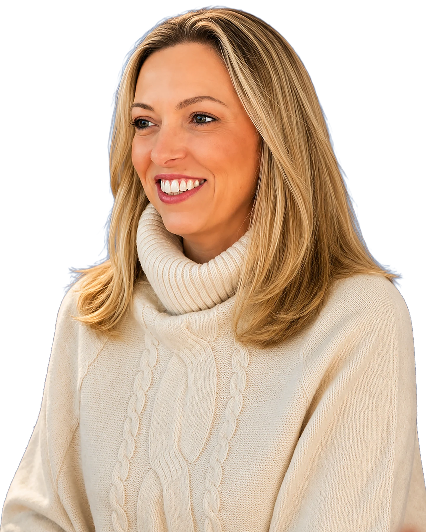 Leatrice Bez usando blusa branca